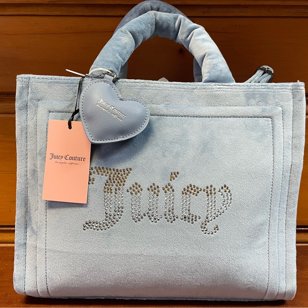Juicy Couture Blue Suede Tote Bag